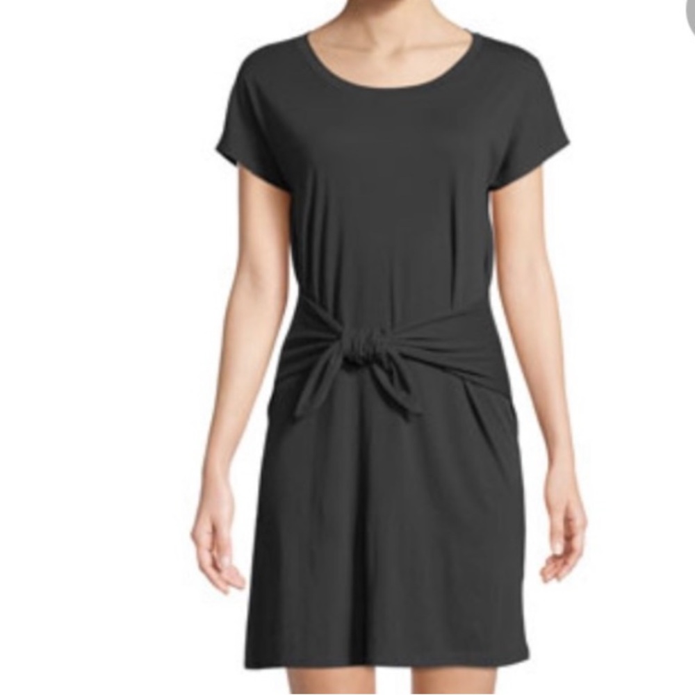 Joie Tie Front Alyra Sheath Dress in Faded Black